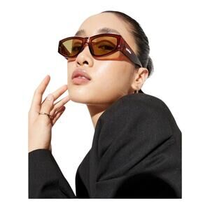 SZADE NIB Melba Sustainable On Trend Squared Off New Spice/Caper Sunglasses